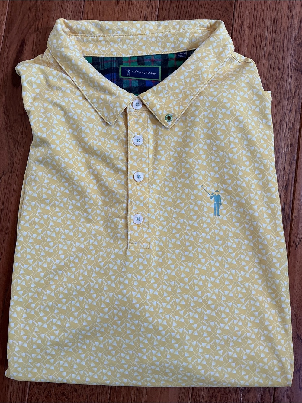 William Murray Golf Yellow Short Sleeve Golf Polo, XXL
